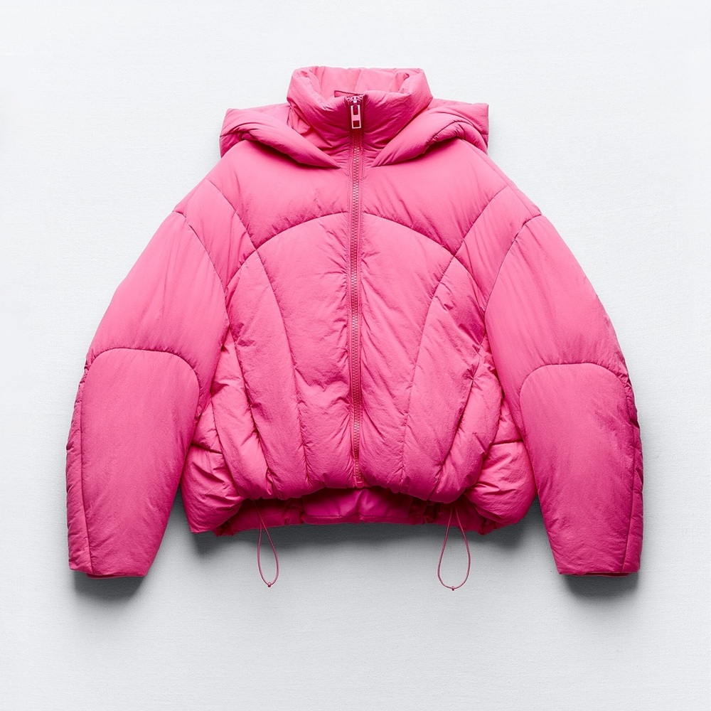 Women’s Zara Pink Puffer Jacket Brand New With Tags
